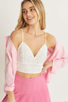Love Tree Textured Lace Crop Cami - SwagglyLife Home & Fashion