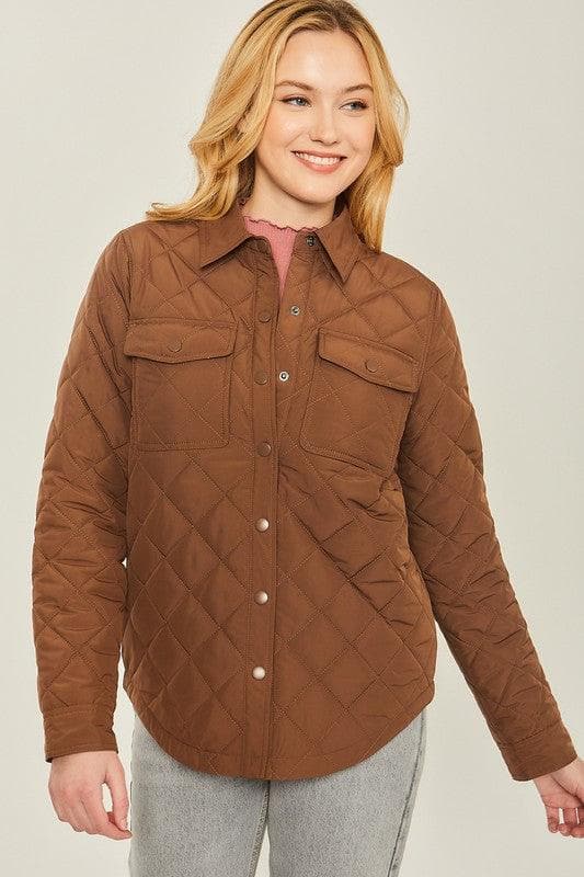 LOVE TREE Woven Solid Bust Pocket Shacket, 6 Colors - SwagglyLife Home & Fashion