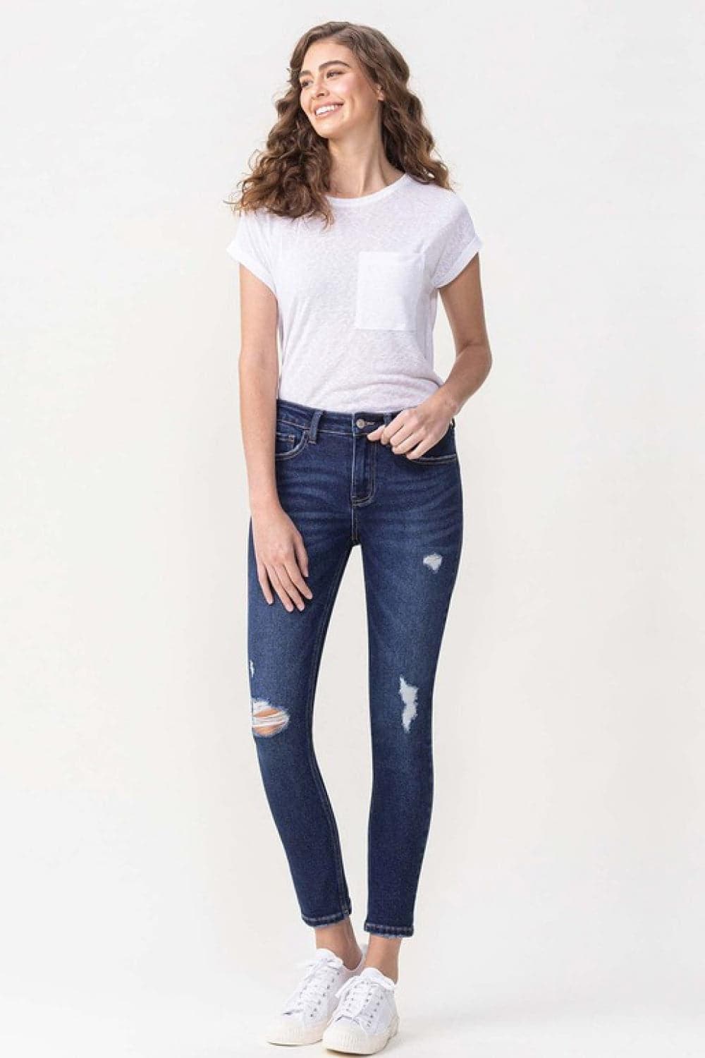 LOVERVET Chelsea Midrise Crop Skinny Jeans - SwagglyLife Home & Fashion