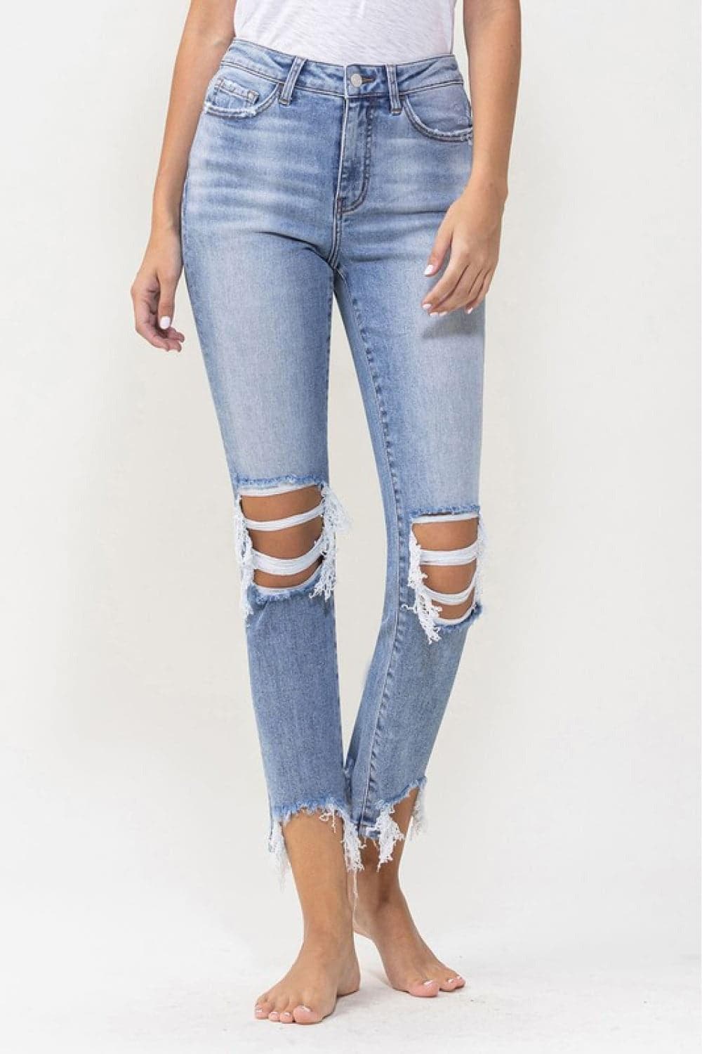 Lovervet Full Size Courtney Super High Rise Kick Flare Jeans - SwagglyLife Home & Fashion