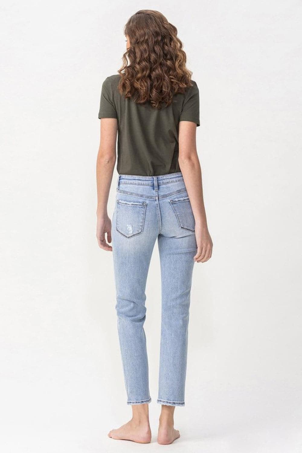 LOVERVET Full Size Andrea Midrise Crop Straight Jeans - SwagglyLife Home & Fashion