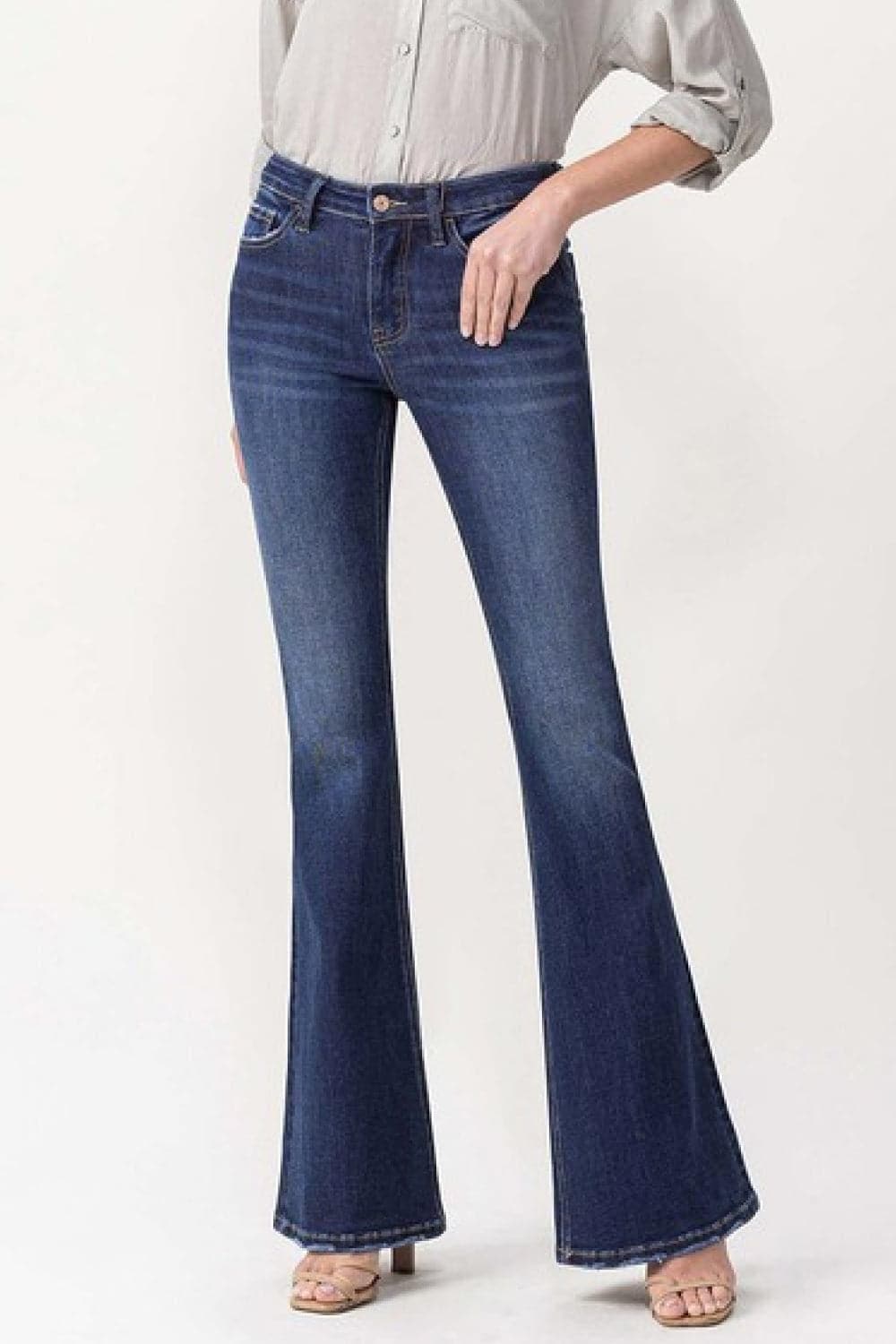 Lovervet Full Size Joanna Midrise Flare Jeans - SwagglyLife Home & Fashion