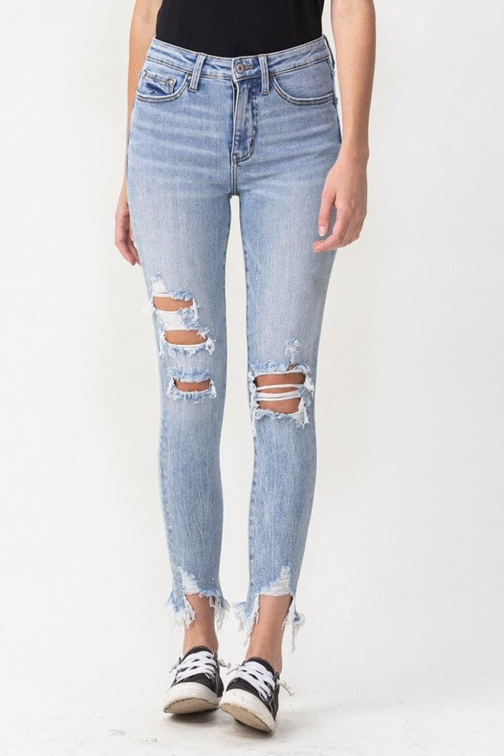 Lovervet Full Size Lauren Distressed High Rise Skinny Jeans - SwagglyLife Home & Fashion