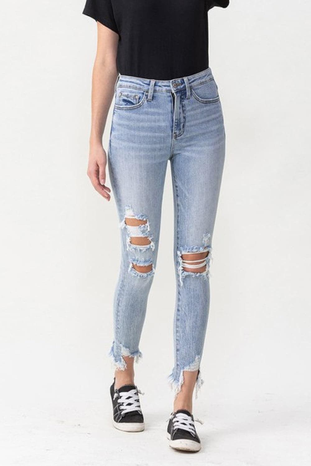 Lovervet Full Size Lauren Distressed High Rise Skinny Jeans - SwagglyLife Home & Fashion