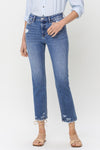 Lovervet High Rise Raw Hem Straight Jeans - SwagglyLife Home & Fashion