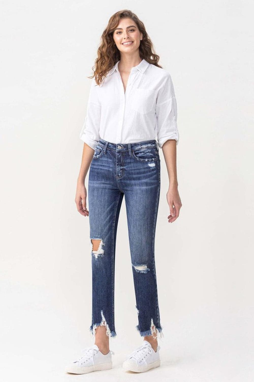 Lovervet Jackie Full Size High Rise Crop Straight Leg Jeans - SwagglyLife Home & Fashion