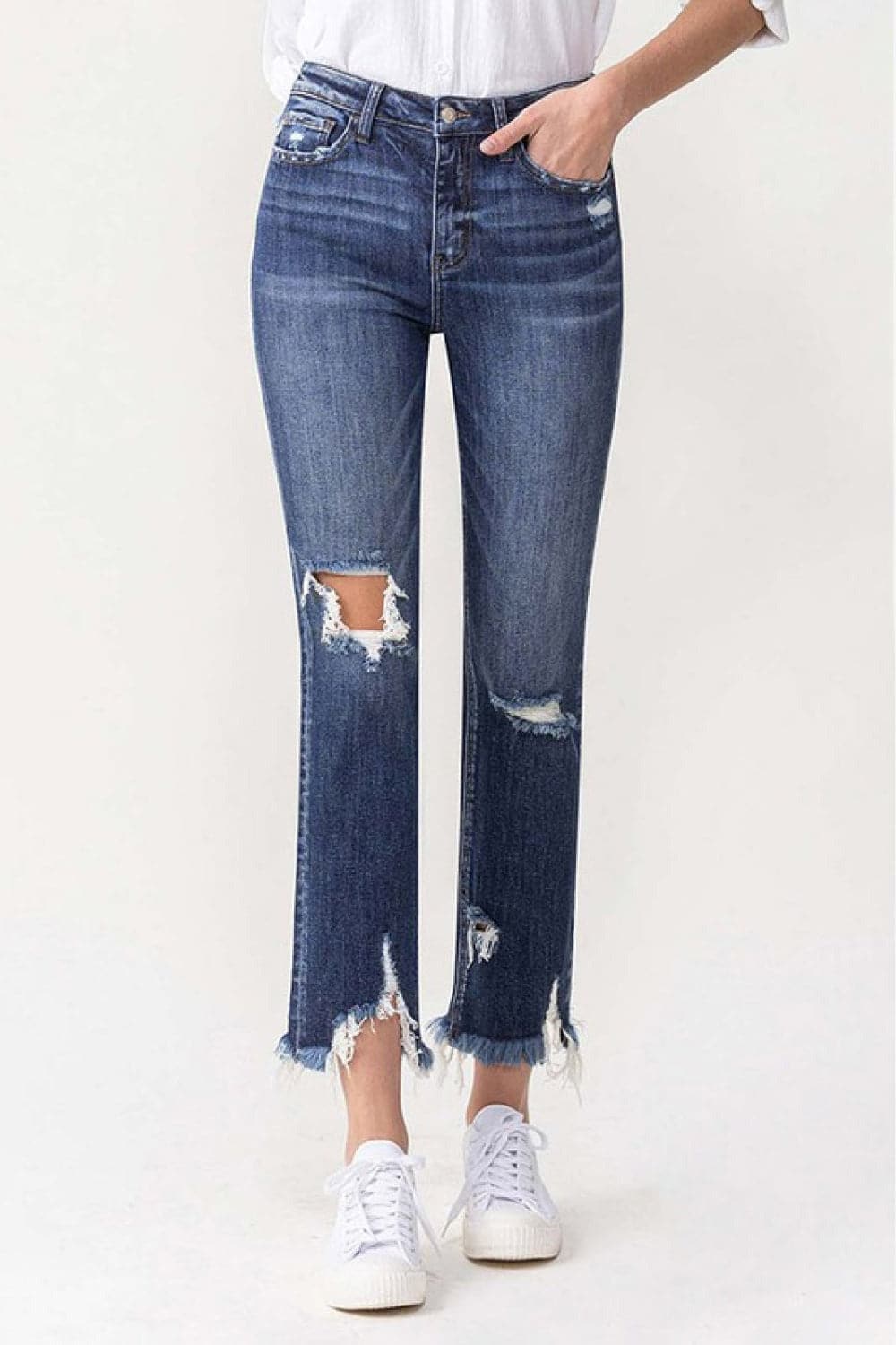 Lovervet Jackie Full Size High Rise Crop Straight Leg Jeans - SwagglyLife Home & Fashion