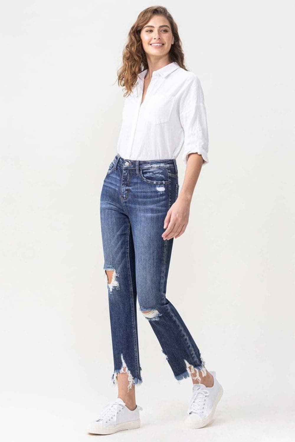 Lovervet Jackie Full Size High Rise Crop Straight Leg Jeans - SwagglyLife Home & Fashion
