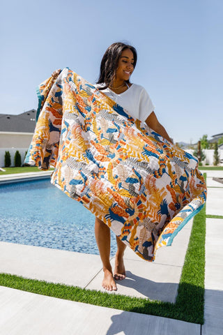 Luxury Beach Towel in Bird Of Paradise - SwagglyLife Home & Fashion