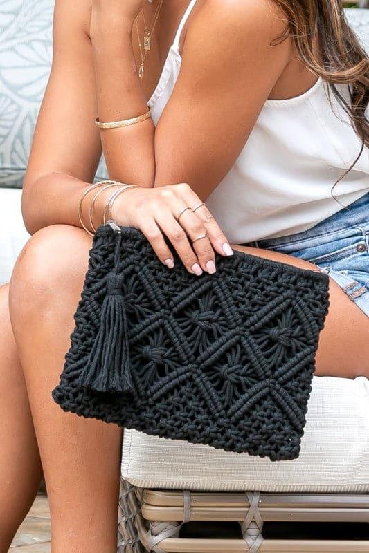 Macrame Tassel Clutch - SwagglyLife Home & Fashion