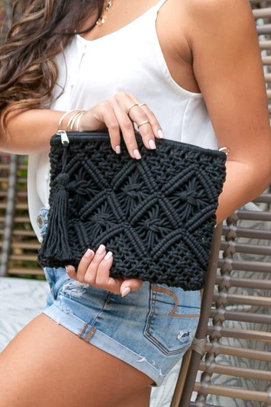 Macrame Tassel Clutch - SwagglyLife Home & Fashion