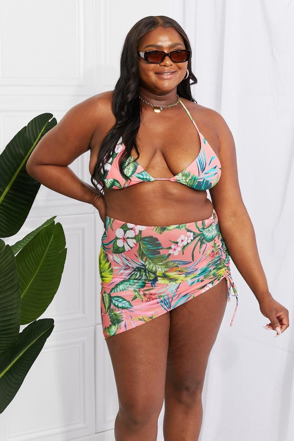 Marina West Swim Paradise Awaits Triangle Bikini and Sarong Set - SwagglyLife Home & Fashion