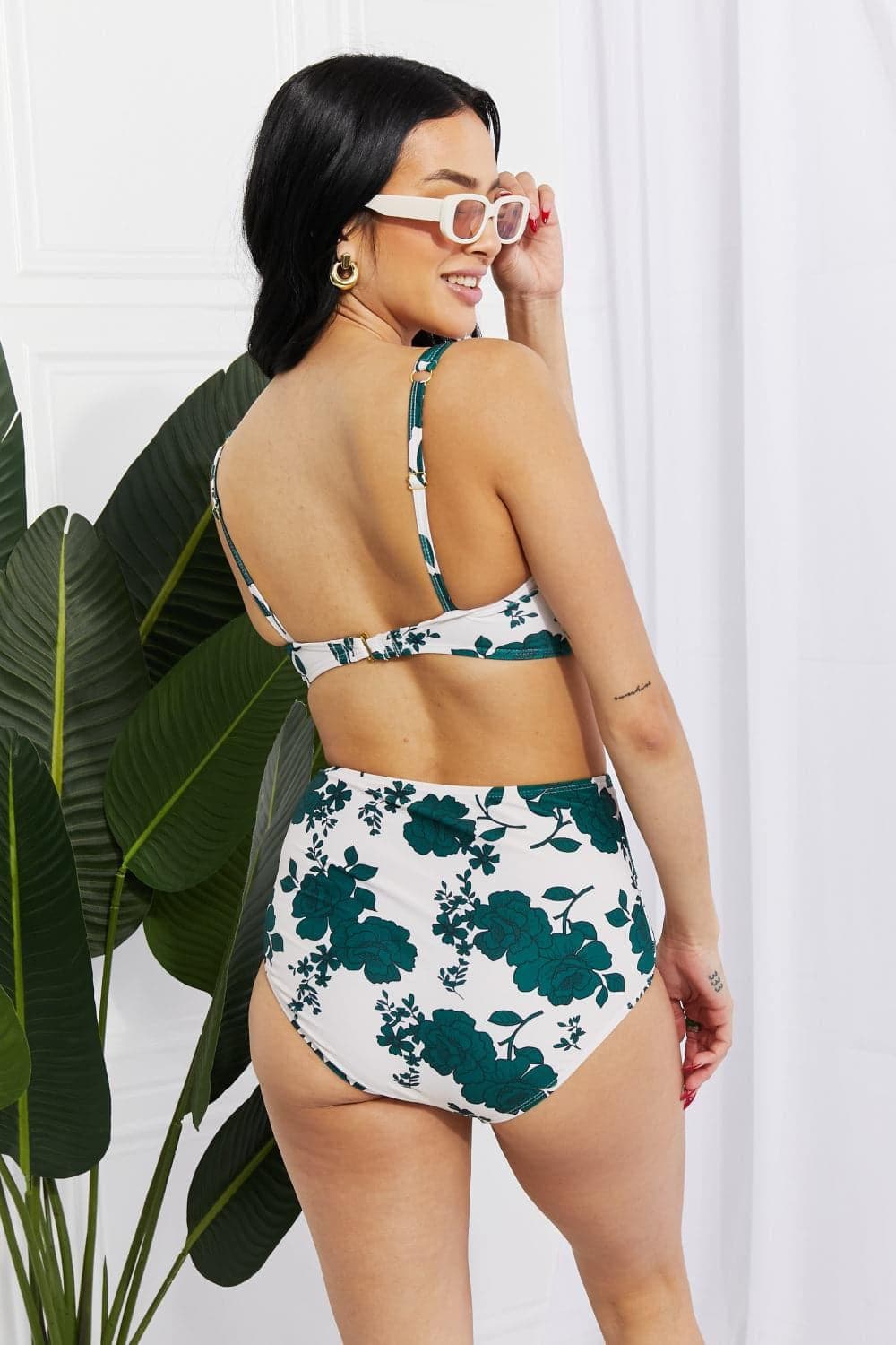 Marina West Swim Take A Dip Twist High-Rise Bikini in Forest - SwagglyLife Home & Fashion