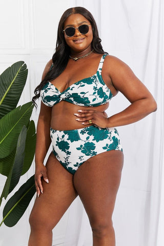 Marina West Swim Take A Dip Twist High-Rise Bikini in Forest - SwagglyLife Home & Fashion