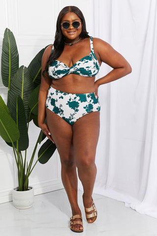 Marina West Swim Take A Dip Twist High-Rise Bikini in Forest - SwagglyLife Home & Fashion