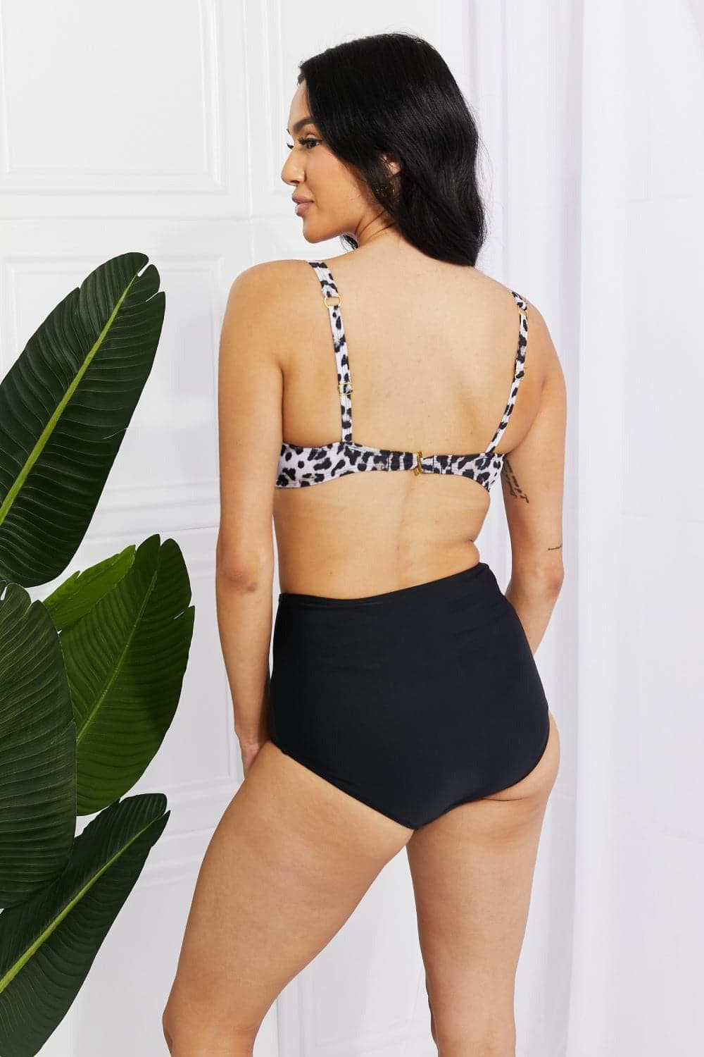 Marina West Swim Take A Dip Twist High-Rise Bikini in Leopard - SwagglyLife Home & Fashion