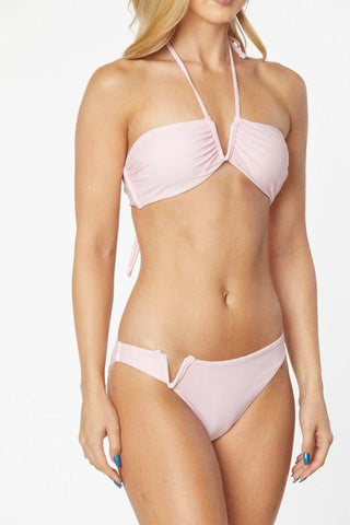 Mermaid Two Piece V Shape Halter Neckline Bikini - SwagglyLife Home & Fashion