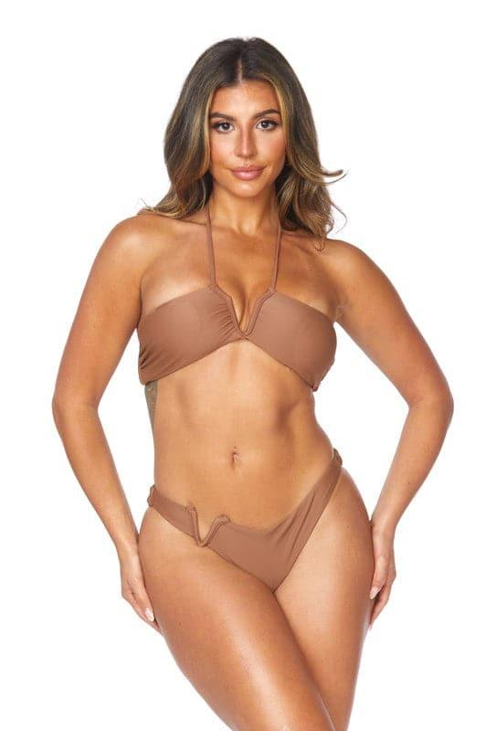 Mermaid Two Piece V Shape Halter Neckline Bikini - SwagglyLife Home & Fashion