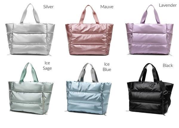 Metallic Puffer Tote - SwagglyLife Home & Fashion