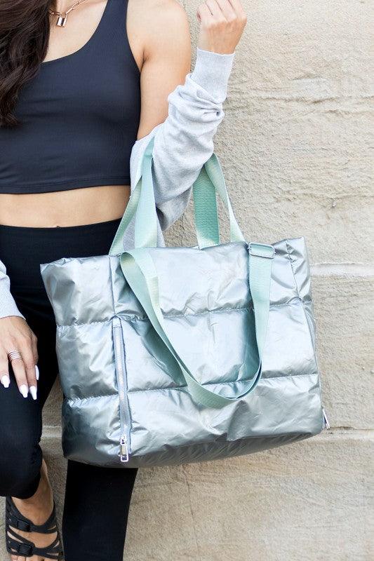 Metallic Puffer Tote - SwagglyLife Home & Fashion