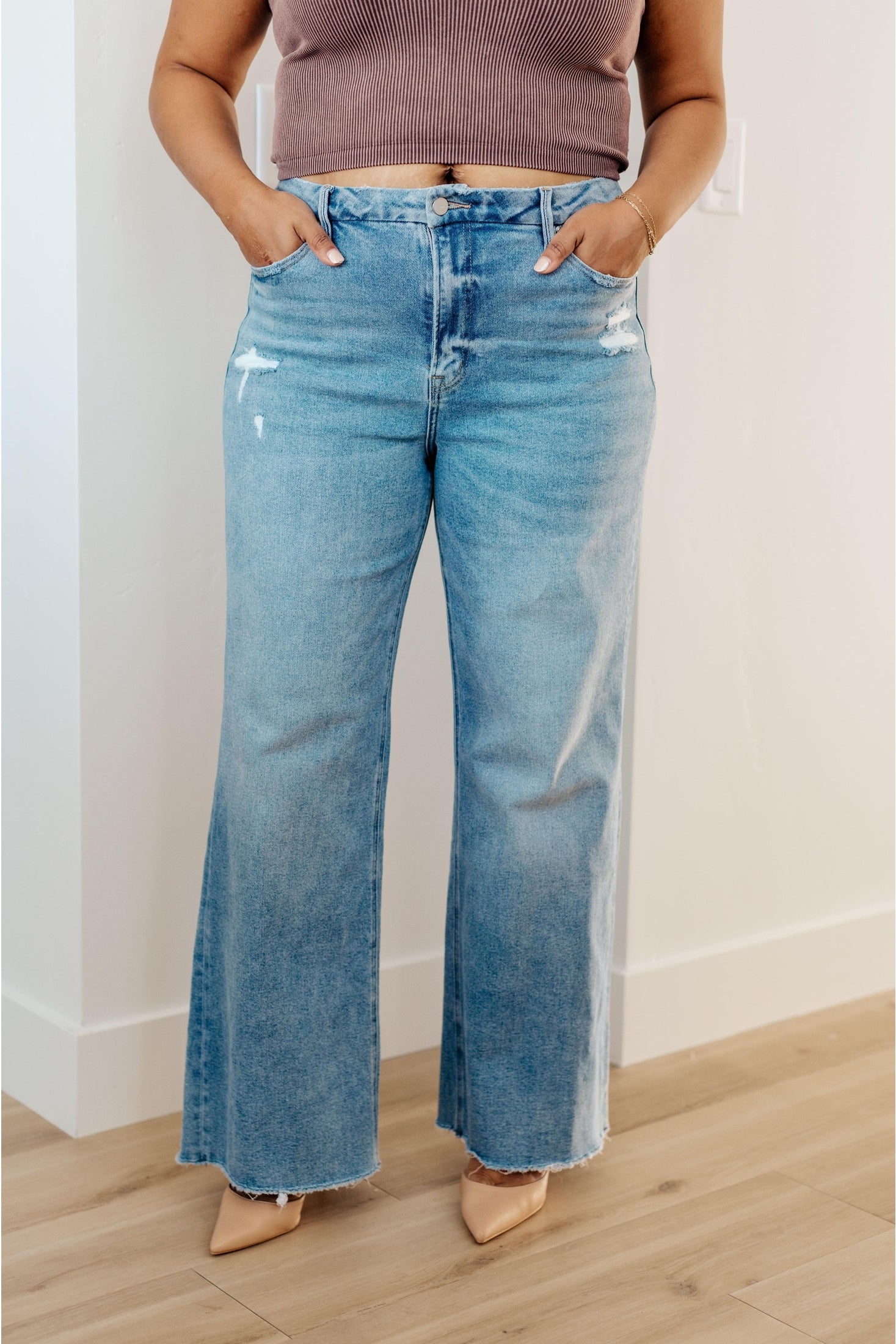 Mica Denim Hope High Rise Wide Leg Jeans - SwagglyLife Home & Fashion