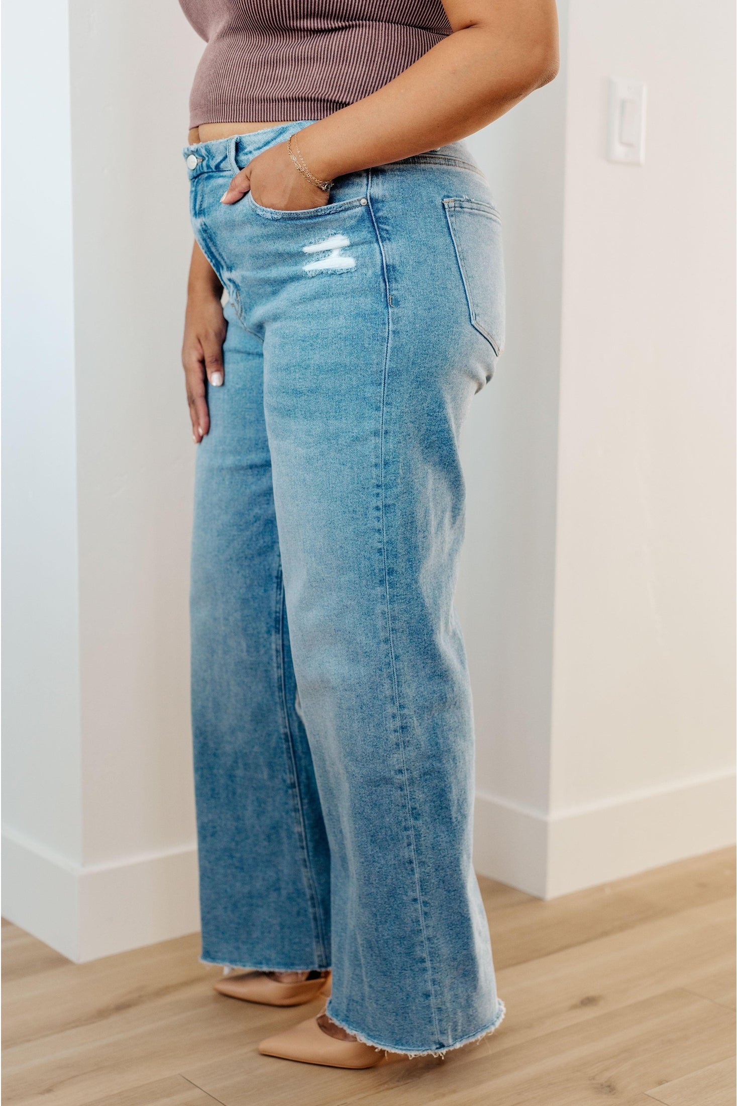 Mica Denim Hope High Rise Wide Leg Jeans - SwagglyLife Home & Fashion