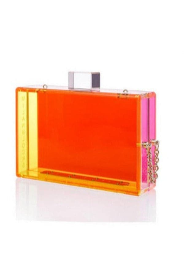 Trendy Neon Two-Tone Transparent Acrylic Clutch - SwagglyLife Home & Fashion