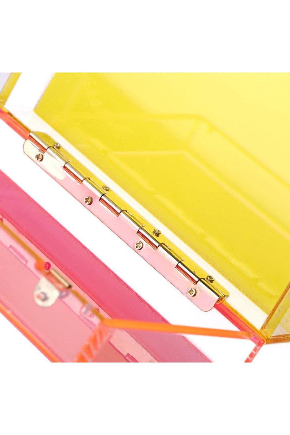 Trendy Neon Two-Tone Transparent Acrylic Clutch - SwagglyLife Home & Fashion