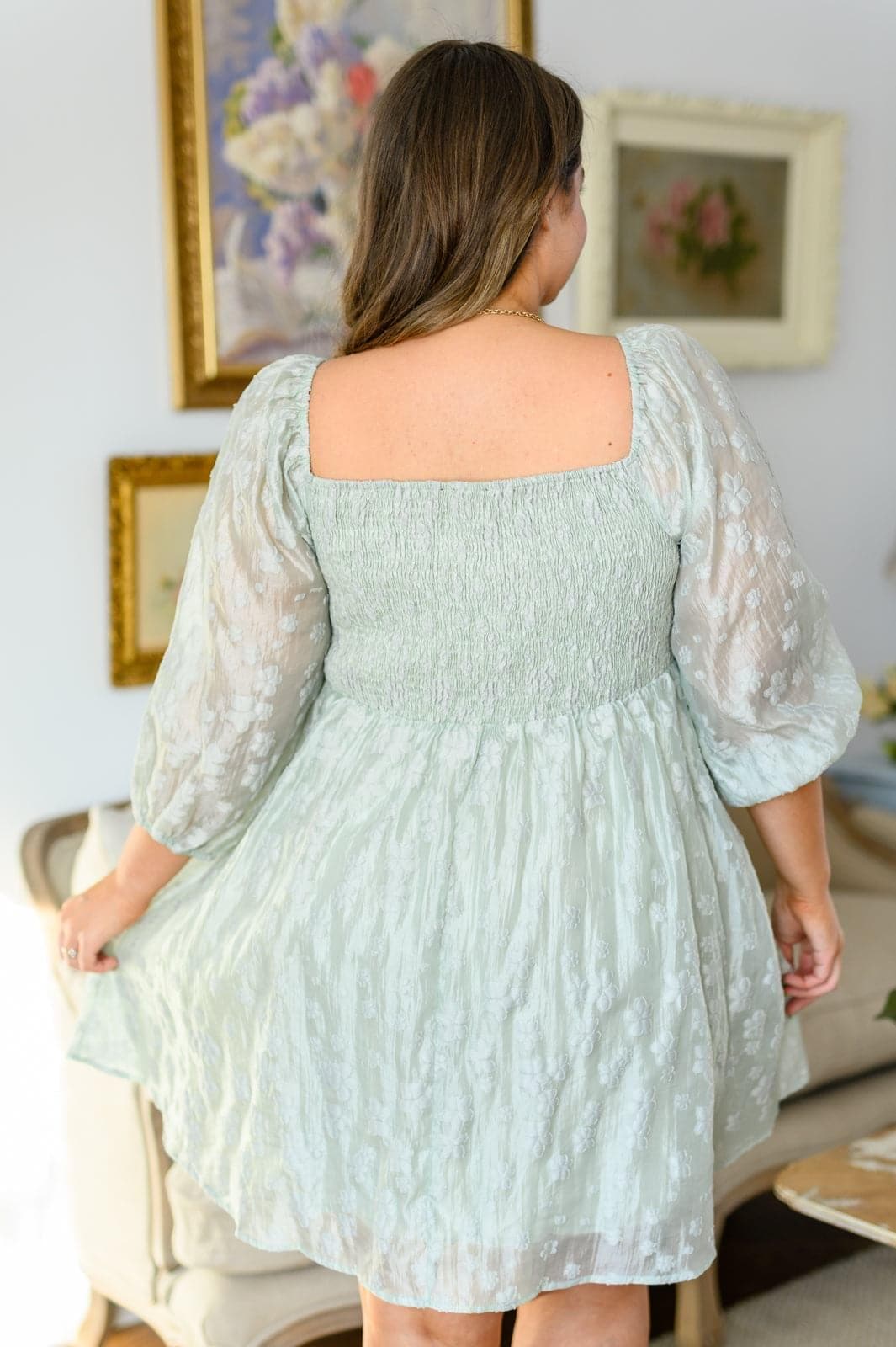 Mittoshop Spotting Fairies Puff Sleeve Dress in Sage - SwagglyLife Home & Fashion
