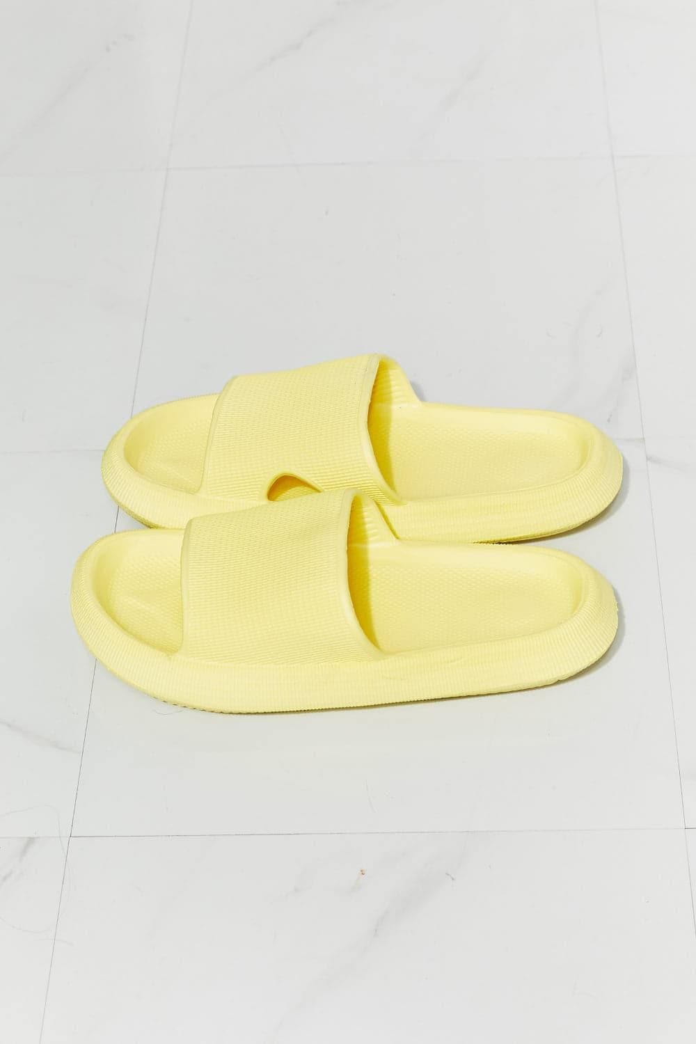 MMShoes Arms Around Me Open Toe Slide in Yellow - SwagglyLife Home & Fashion