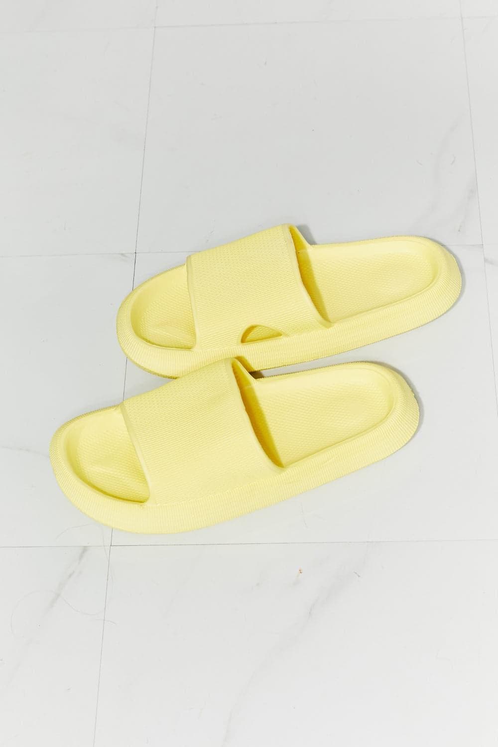 MMShoes Arms Around Me Open Toe Slide in Yellow - SwagglyLife Home & Fashion