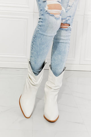 MMShoes Better in Texas Scrunch Cowboy Boots in White - SwagglyLife Home & Fashion