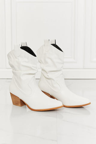 MMShoes Better in Texas Scrunch Cowboy Boots in White - SwagglyLife Home & Fashion