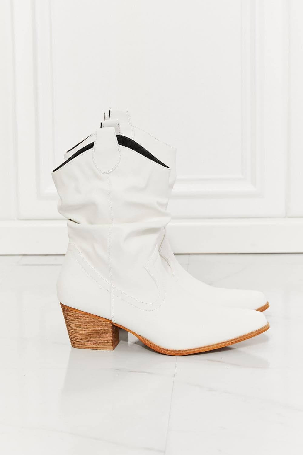 MMShoes Better in Texas Scrunch Cowboy Boots in White - SwagglyLife Home & Fashion