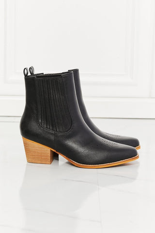 MMShoes Love the Journey Stacked Heel Chelsea Boot in Black - SwagglyLife Home & Fashion