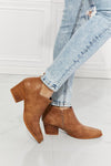 MMShoes Trust Yourself Embroidered Crossover Cowboy Bootie in Caramel - SwagglyLife Home & Fashion