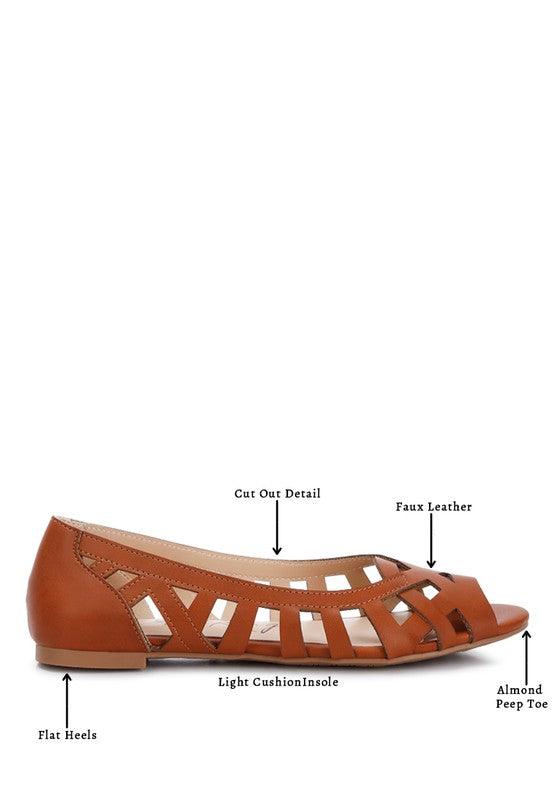 Moira Woven Peep Toe Flats - SwagglyLife Home & Fashion
