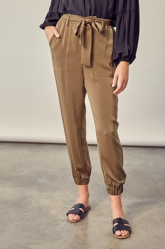 MUSTARD SEED Satin Pants with Belt - SwagglyLife Home & Fashion
