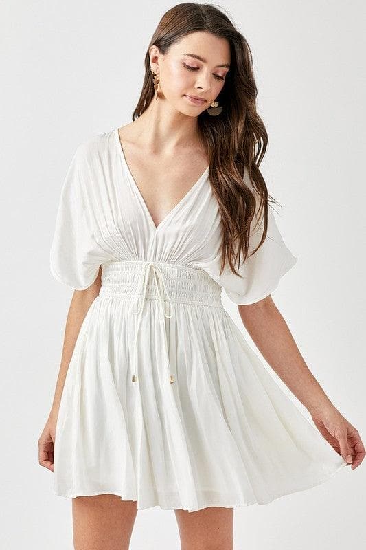 Smocked Waist With Tassel Strap Dress - SwagglyLife Home & Fashion