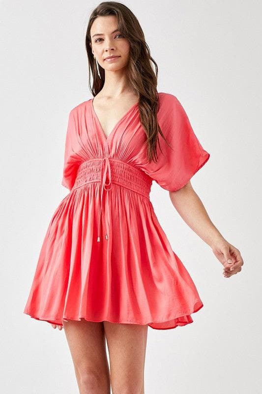 Smocked Waist With Tassel Strap Dress - SwagglyLife Home & Fashion