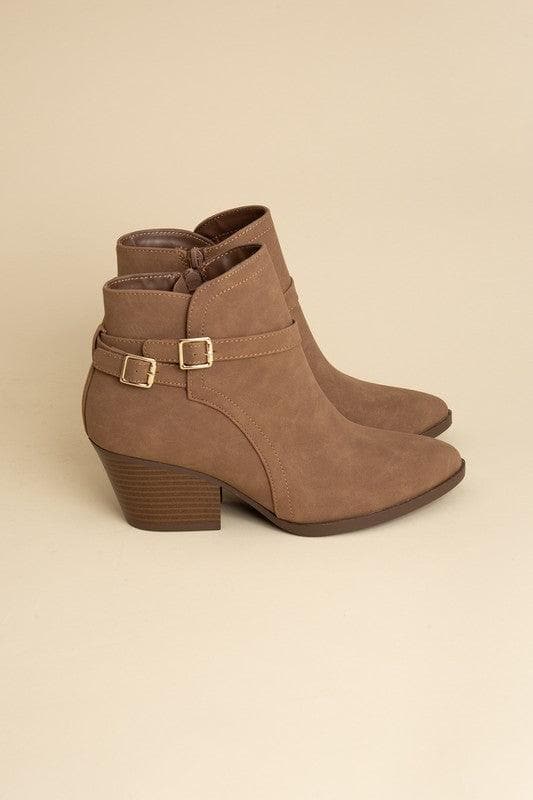 Nadine Ankle Buckle Boots, 2 Colors - SwagglyLife Home & Fashion