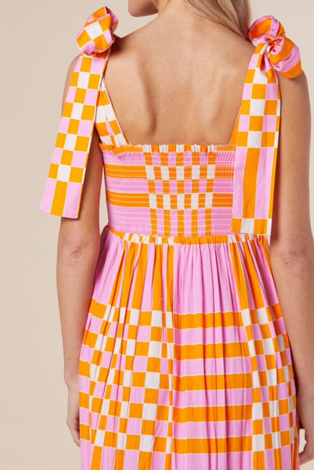 Natalie Color Block Tie Shoulder Dress - SwagglyLife Home & Fashion