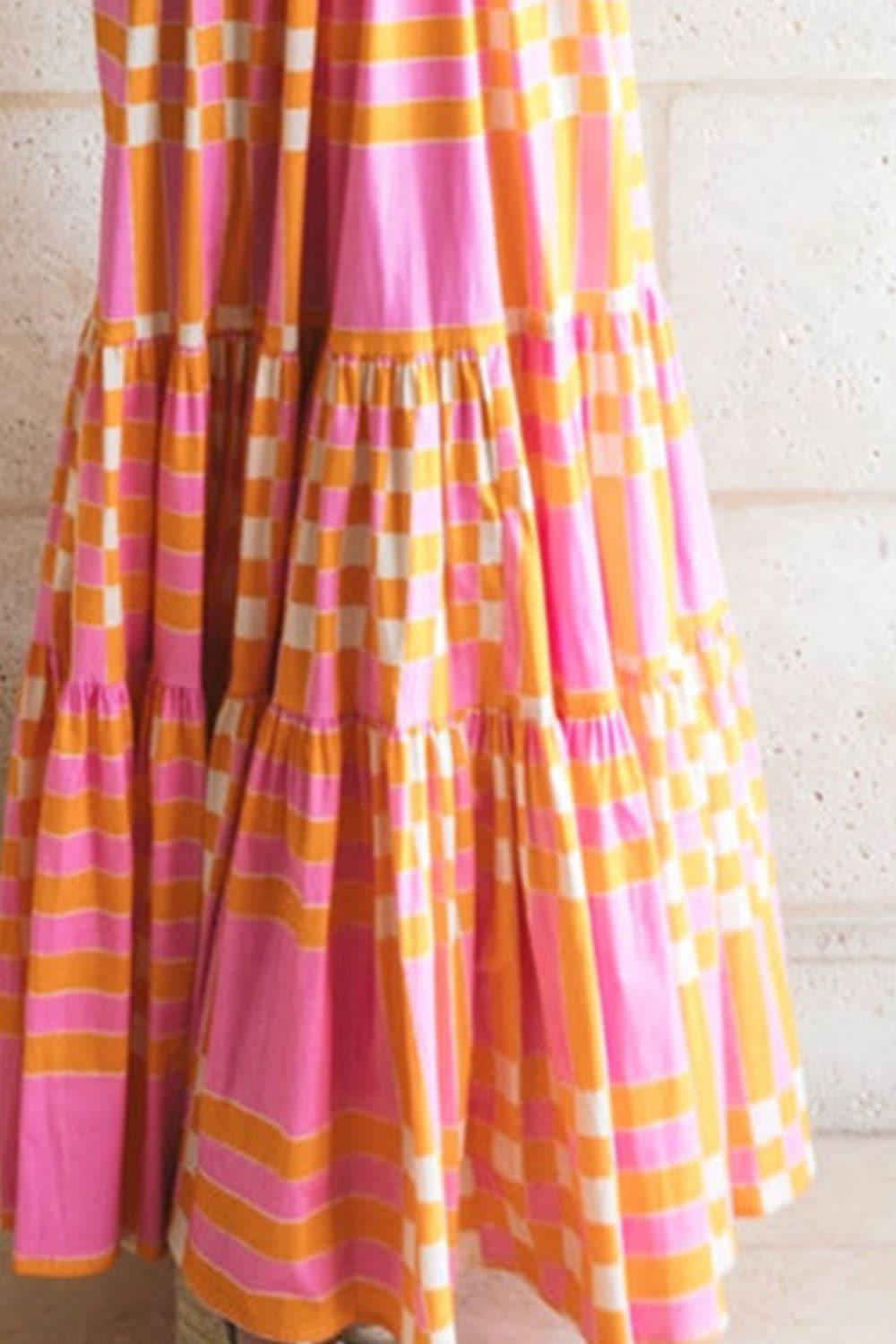 Natalie Color Block Tie Shoulder Dress - SwagglyLife Home & Fashion