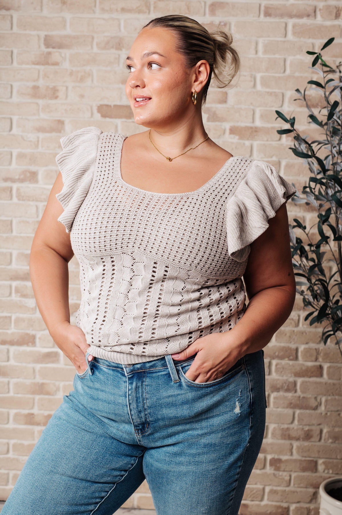 No One Knows Pointelle Knit Top - SwagglyLife Home & Fashion