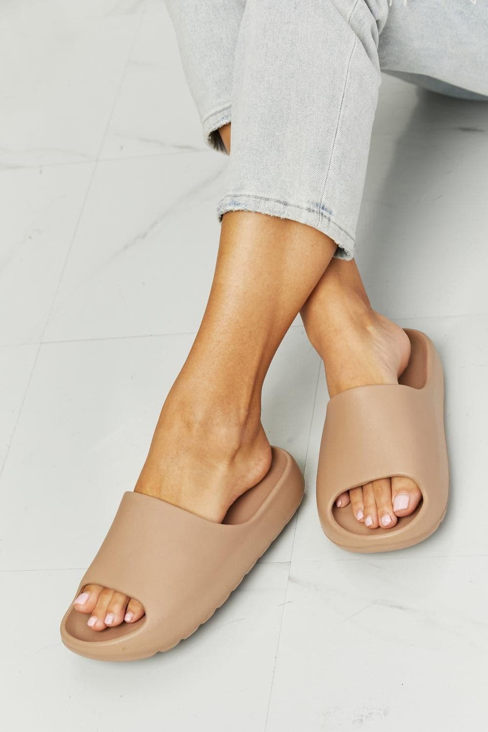 NOOK JOI In My Comfort Zone Slides in Beige - SwagglyLife Home & Fashion