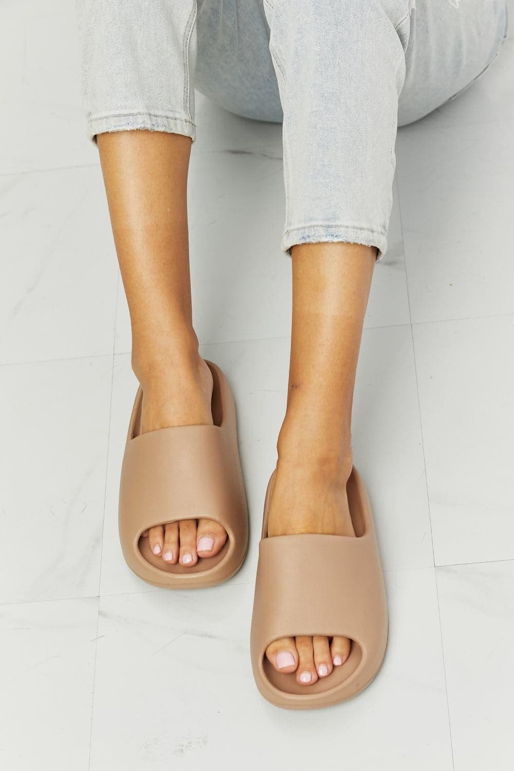 NOOK JOI In My Comfort Zone Slides in Beige - SwagglyLife Home & Fashion