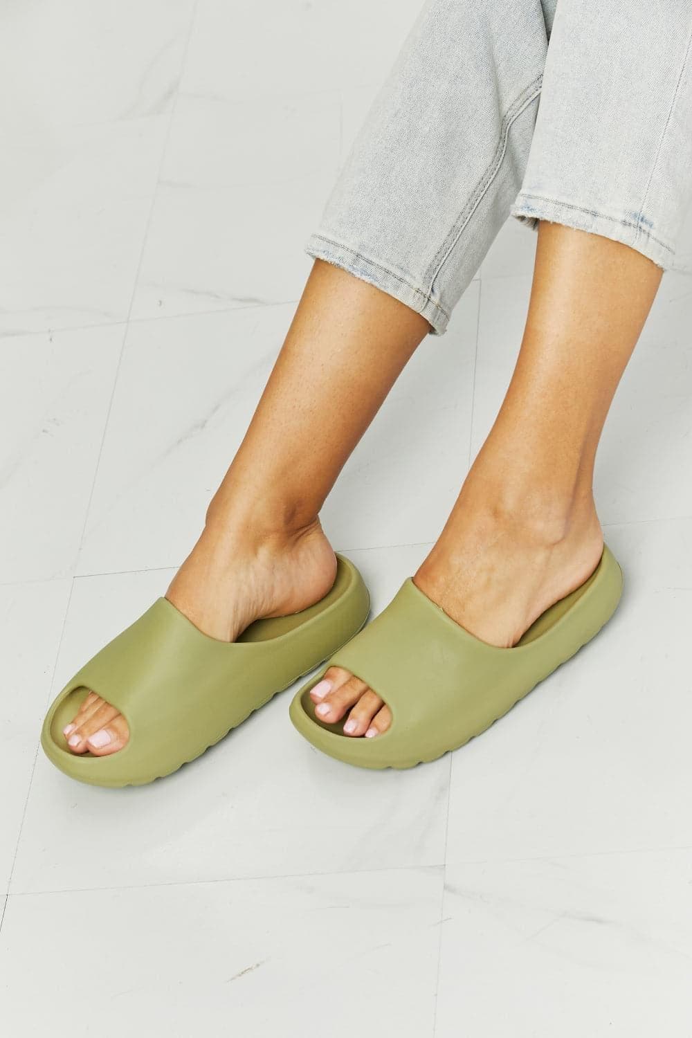 NOOK JOI In My Comfort Zone Slides in Green - SwagglyLife Home & Fashion