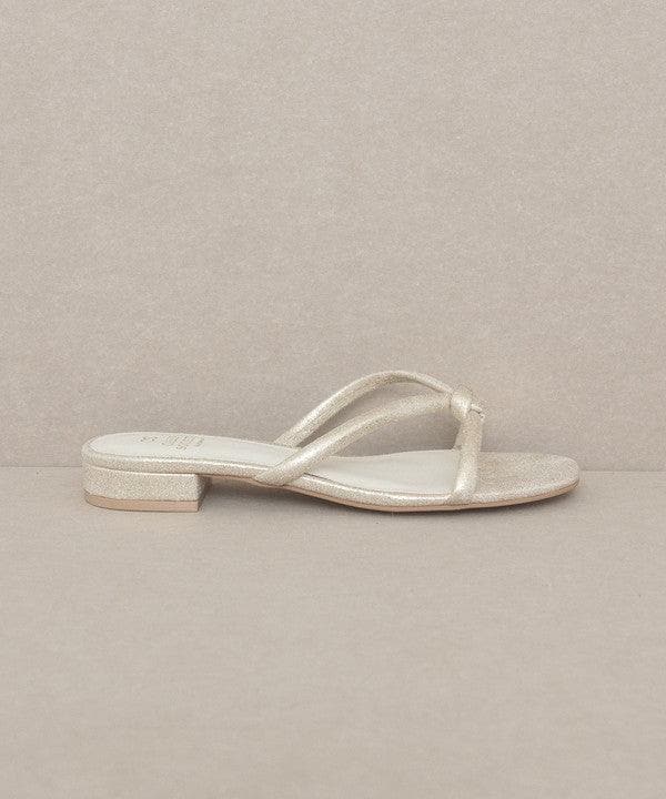 Oasis Society Ada - Delicate Knotted Flat Sandal - SwagglyLife Home & Fashion