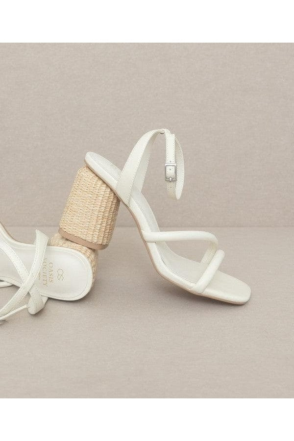 Oasis Society Alaia - Strappy Raffia Heel Sandal - SwagglyLife Home & Fashion