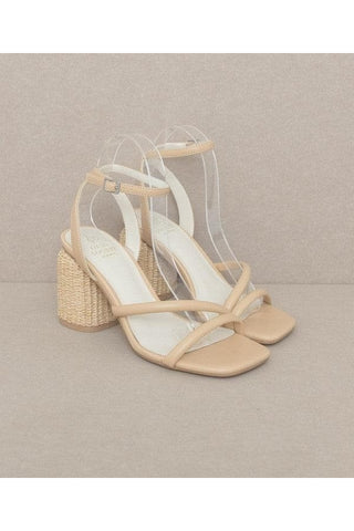 Oasis Society Alaia - Strappy Raffia Heel Sandal - SwagglyLife Home & Fashion